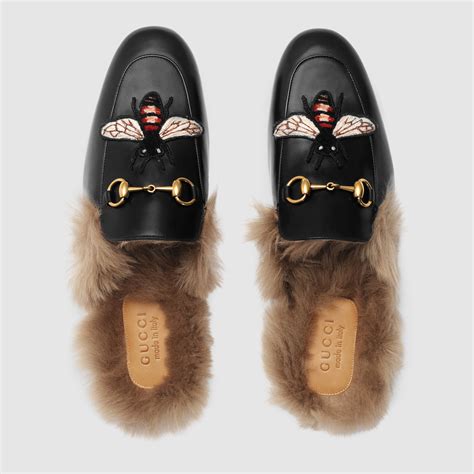 gucci slides with fluff